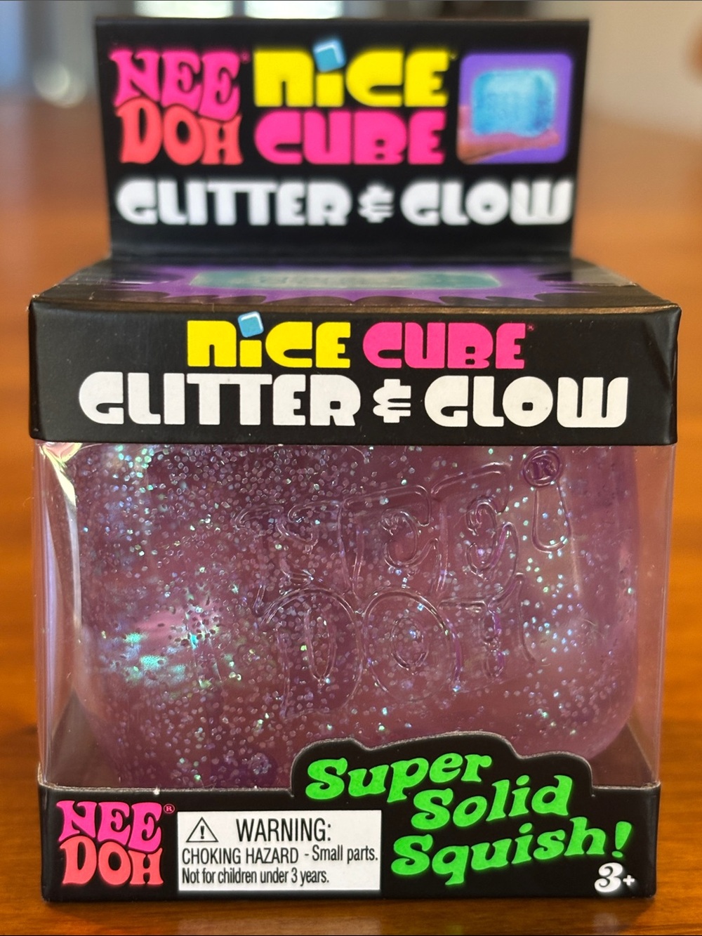 NEE NEEDOH NICE CUBE GLITTER AND GLOW SUPER SOLID SQUISH SQUISHY Viral Nee Doh💎